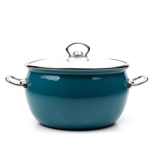 Emaye YoĞŸurt Güveç Tenceresi 22 cm Petrol Yeşili