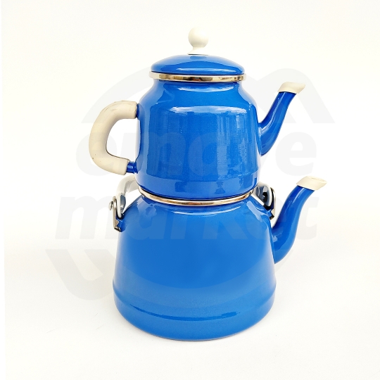 Emaye Çaydanlık Seti - Mavi